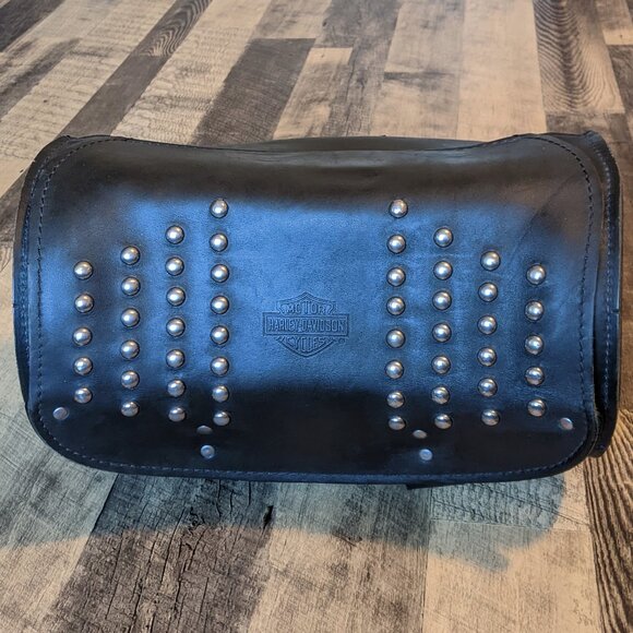 Harley Davidson Heritage Softail Leather Touring Bag Black Saddlebag - Picture 3 of 14